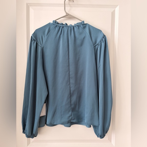 1. State Slate Blue Long Sleeve Blouse - Picture 2 of 5